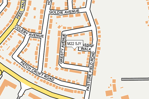 M22 5JY map - OS OpenMap – Local (Ordnance Survey)