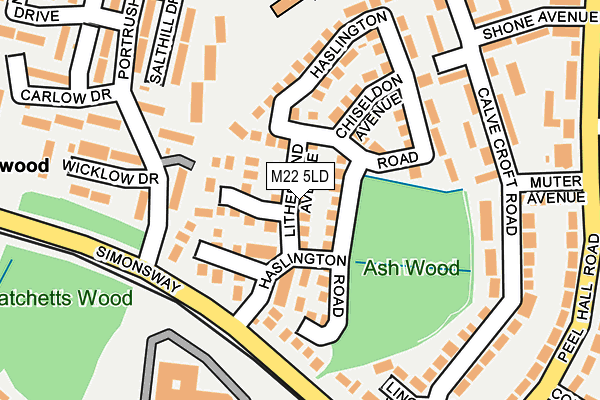 M22 5LD map - OS OpenMap – Local (Ordnance Survey)