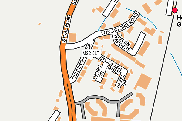 M22 5LT map - OS OpenMap – Local (Ordnance Survey)