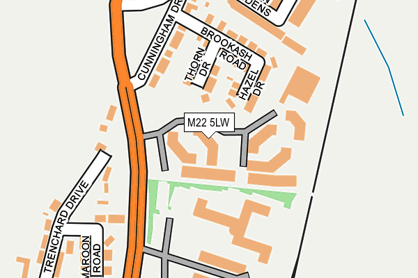 M22 5LW map - OS OpenMap – Local (Ordnance Survey)