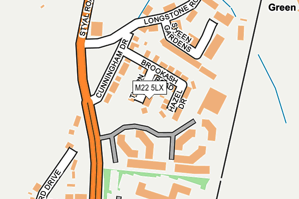 M22 5LX map - OS OpenMap – Local (Ordnance Survey)