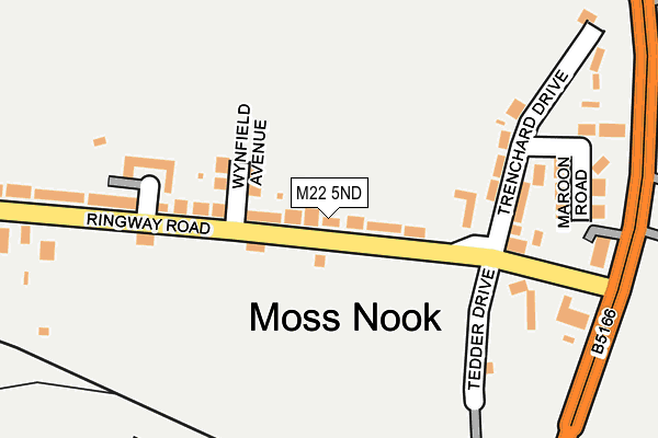 M22 5ND map - OS OpenMap – Local (Ordnance Survey)