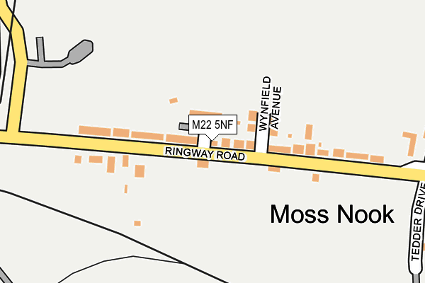 M22 5NF map - OS OpenMap – Local (Ordnance Survey)