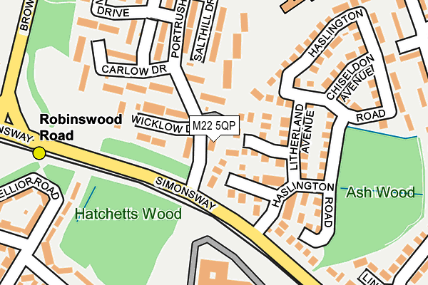 M22 5QP map - OS OpenMap – Local (Ordnance Survey)