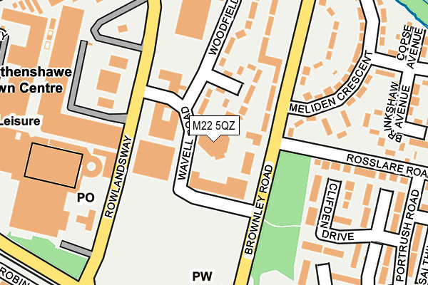 M22 5QZ map - OS OpenMap – Local (Ordnance Survey)