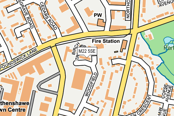 M22 5SE map - OS OpenMap – Local (Ordnance Survey)