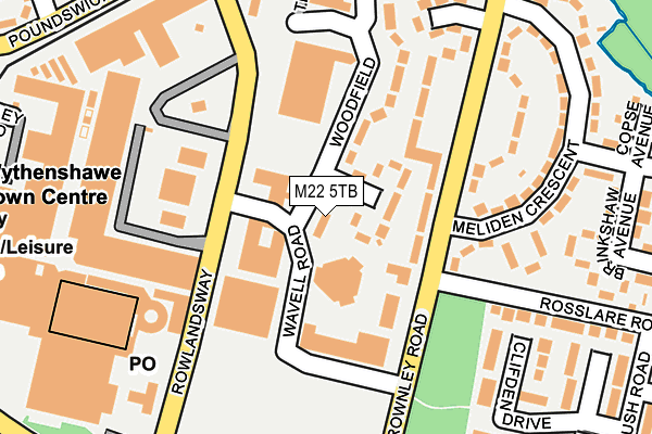 M22 5TB map - OS OpenMap – Local (Ordnance Survey)