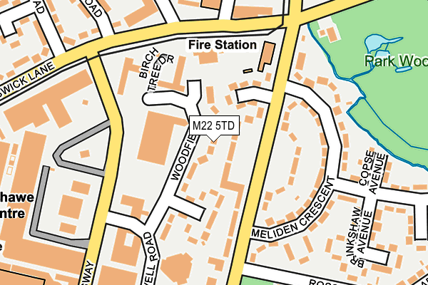 M22 5TD map - OS OpenMap – Local (Ordnance Survey)