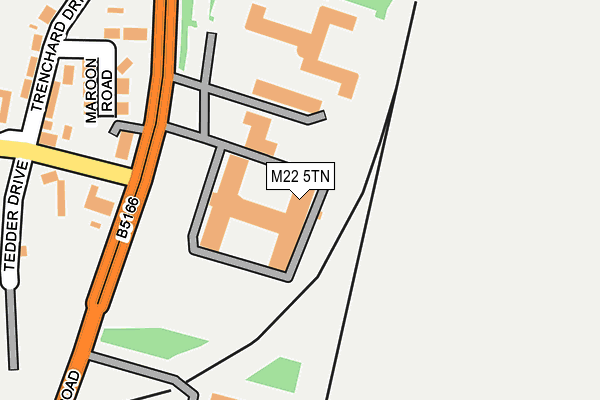 M22 5TN map - OS OpenMap – Local (Ordnance Survey)
