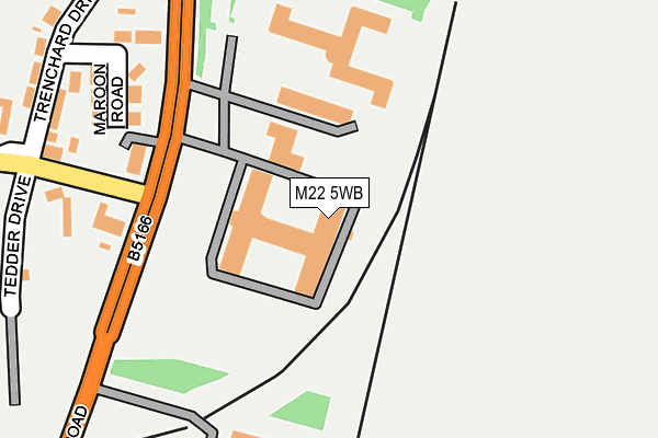M22 5WB map - OS OpenMap – Local (Ordnance Survey)