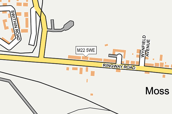 M22 5WE map - OS OpenMap – Local (Ordnance Survey)