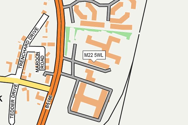 M22 5WL map - OS OpenMap – Local (Ordnance Survey)