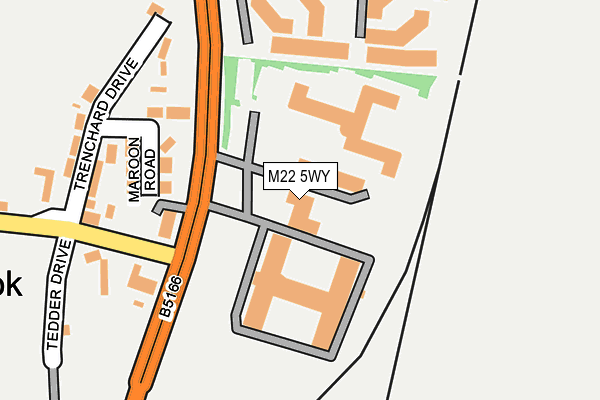M22 5WY map - OS OpenMap – Local (Ordnance Survey)