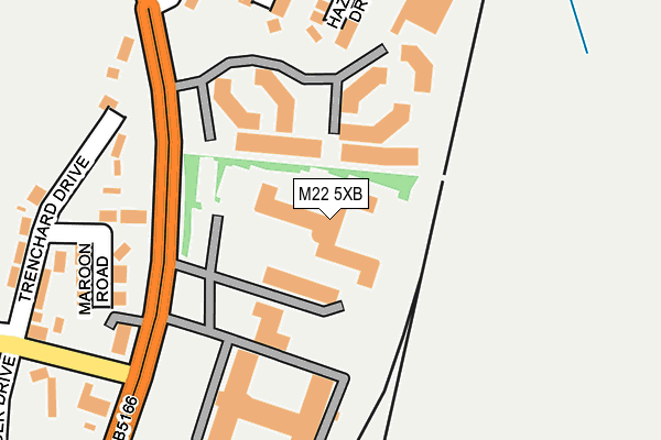 M22 5XB map - OS OpenMap – Local (Ordnance Survey)