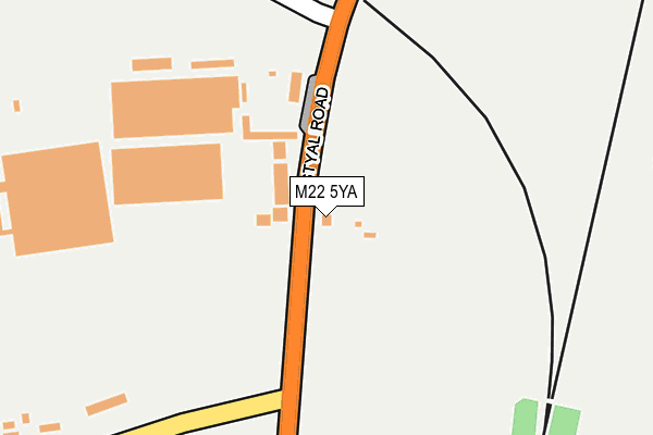 M22 5YA map - OS OpenMap – Local (Ordnance Survey)