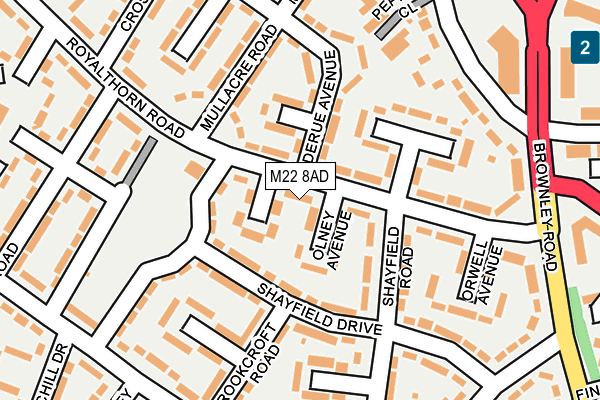 M22 8AD map - OS OpenMap – Local (Ordnance Survey)