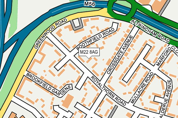 M22 8AG map - OS OpenMap – Local (Ordnance Survey)