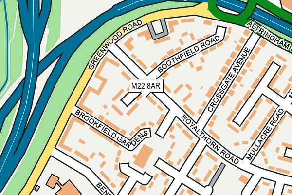 M22 8AR map - OS OpenMap – Local (Ordnance Survey)