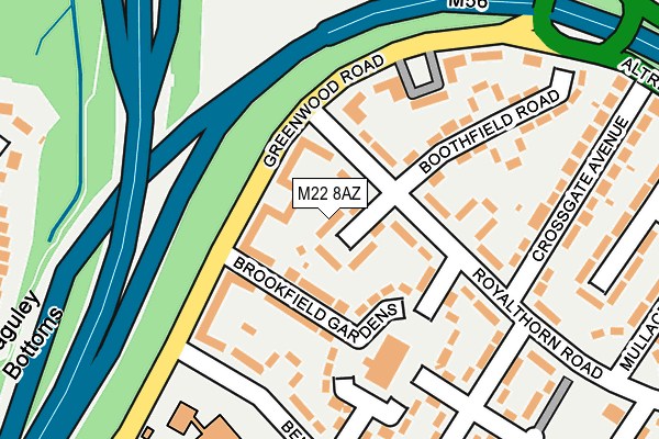 M22 8AZ map - OS OpenMap – Local (Ordnance Survey)
