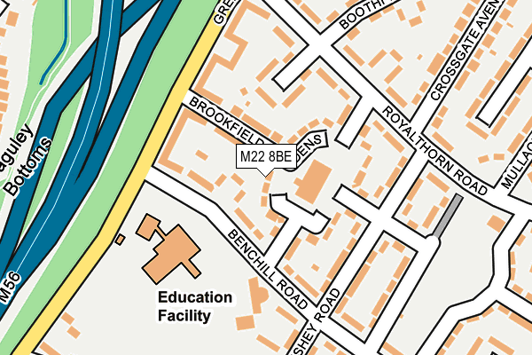 M22 8BE map - OS OpenMap – Local (Ordnance Survey)