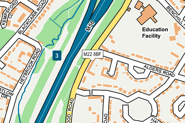 M22 8BF map - OS OpenMap – Local (Ordnance Survey)