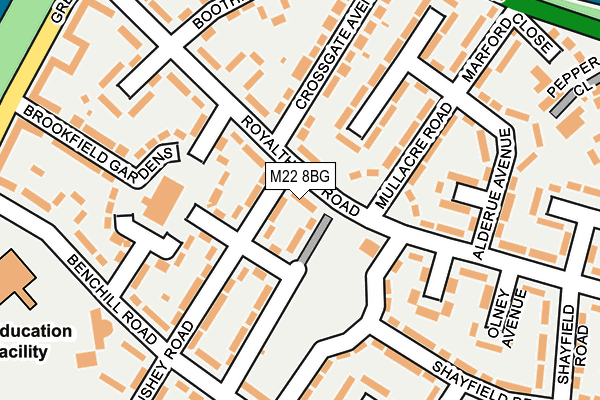M22 8BG map - OS OpenMap – Local (Ordnance Survey)