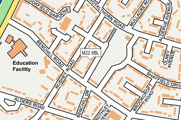 M22 8BL map - OS OpenMap – Local (Ordnance Survey)