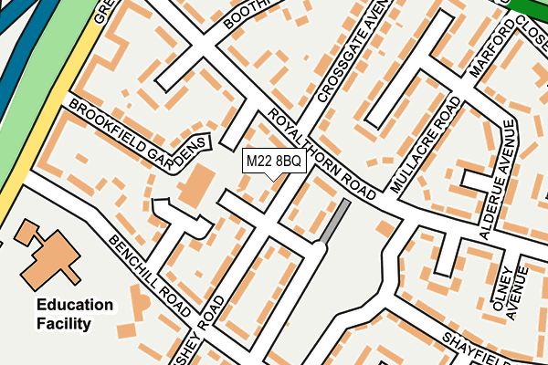 M22 8BQ map - OS OpenMap – Local (Ordnance Survey)