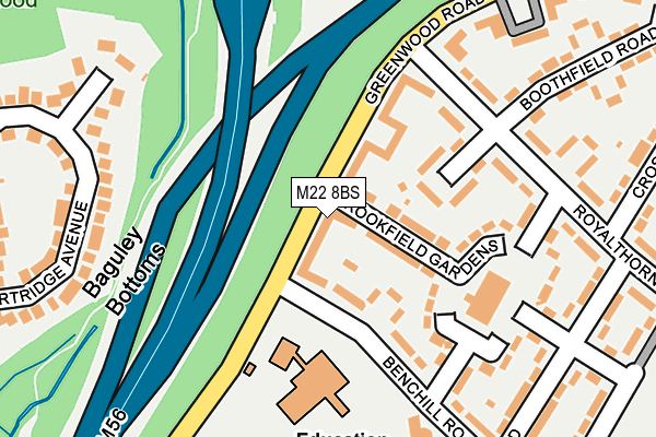 M22 8BS map - OS OpenMap – Local (Ordnance Survey)