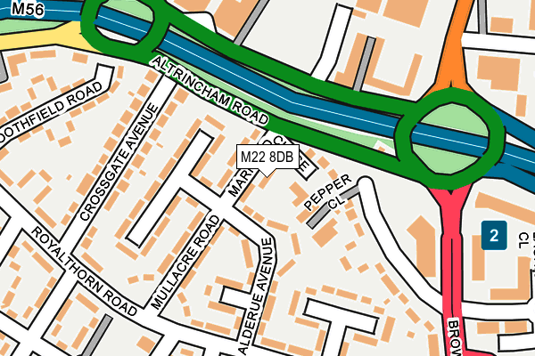 M22 8DB map - OS OpenMap – Local (Ordnance Survey)