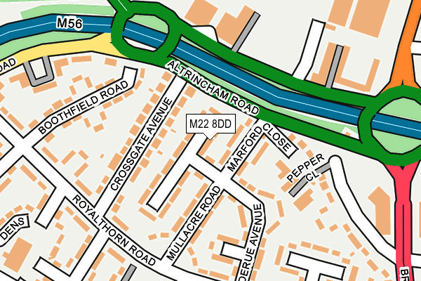 M22 8DD map - OS OpenMap – Local (Ordnance Survey)