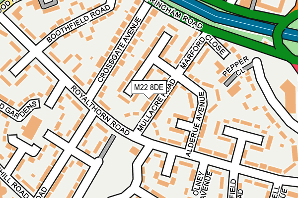 M22 8DE map - OS OpenMap – Local (Ordnance Survey)