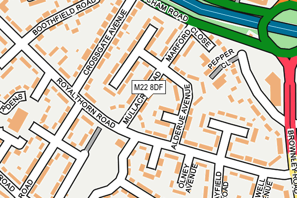 M22 8DF map - OS OpenMap – Local (Ordnance Survey)