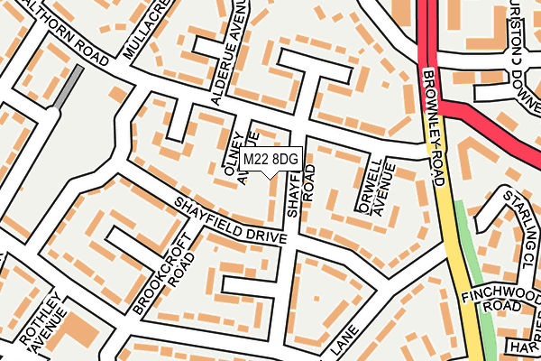 M22 8DG map - OS OpenMap – Local (Ordnance Survey)