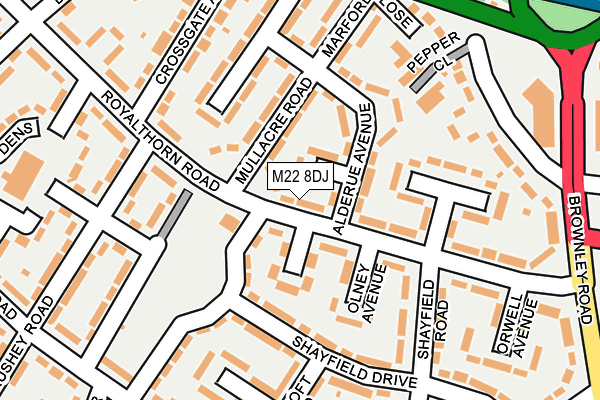 M22 8DJ map - OS OpenMap – Local (Ordnance Survey)