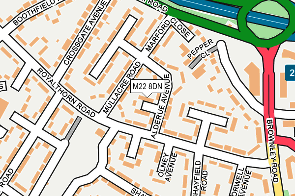 M22 8DN map - OS OpenMap – Local (Ordnance Survey)