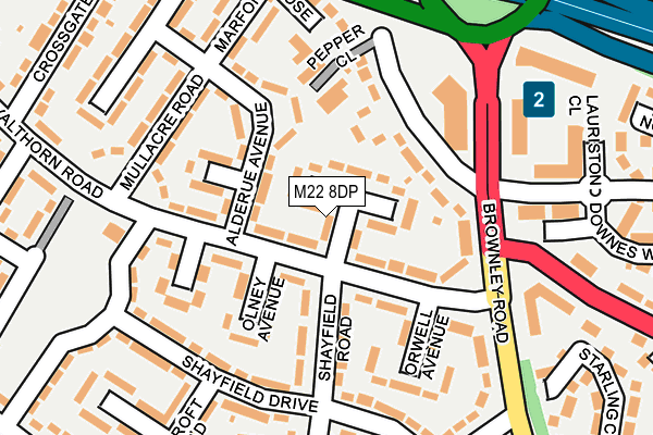 M22 8DP map - OS OpenMap – Local (Ordnance Survey)