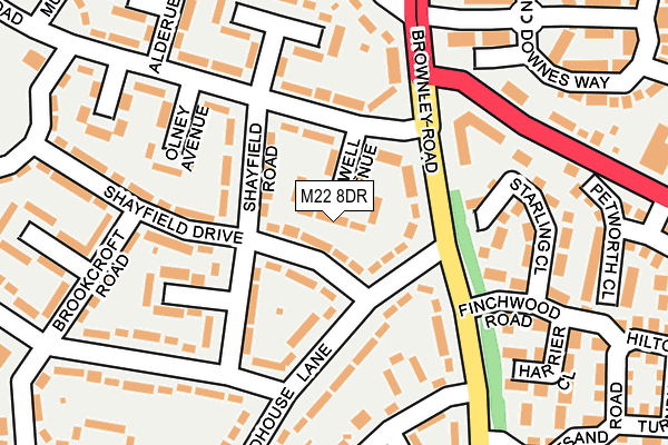 M22 8DR map - OS OpenMap – Local (Ordnance Survey)