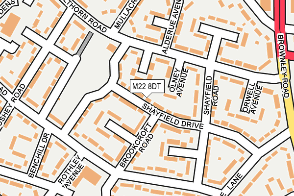M22 8DT map - OS OpenMap – Local (Ordnance Survey)