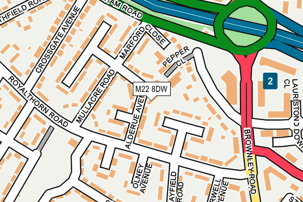 M22 8DW map - OS OpenMap – Local (Ordnance Survey)