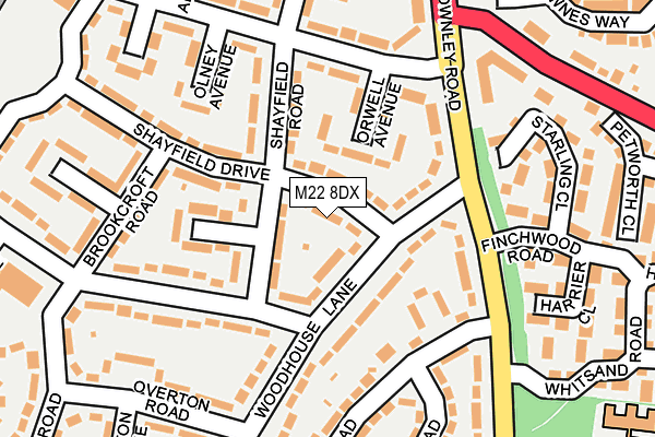 M22 8DX map - OS OpenMap – Local (Ordnance Survey)