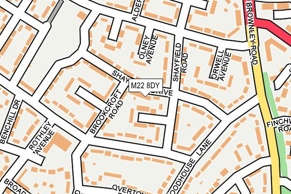 M22 8DY map - OS OpenMap – Local (Ordnance Survey)