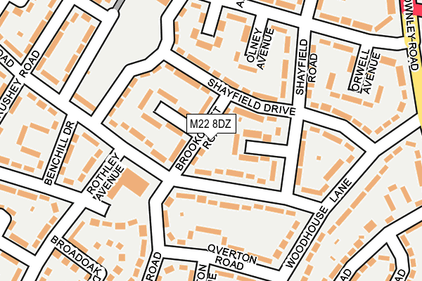 M22 8DZ map - OS OpenMap – Local (Ordnance Survey)
