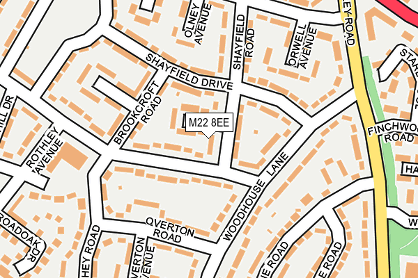 M22 8EE map - OS OpenMap – Local (Ordnance Survey)
