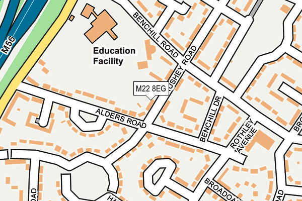 M22 8EG map - OS OpenMap – Local (Ordnance Survey)