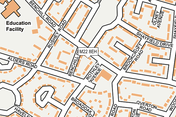 M22 8EH map - OS OpenMap – Local (Ordnance Survey)
