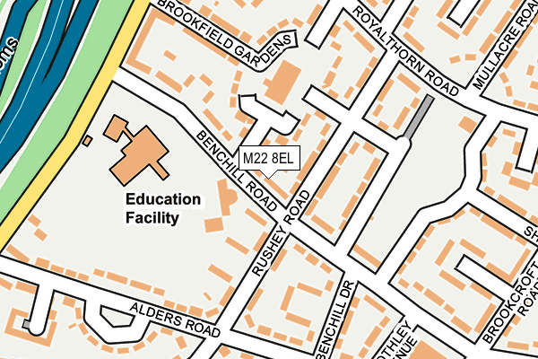 M22 8EL map - OS OpenMap – Local (Ordnance Survey)