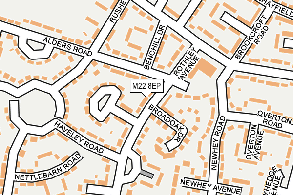 M22 8EP map - OS OpenMap – Local (Ordnance Survey)