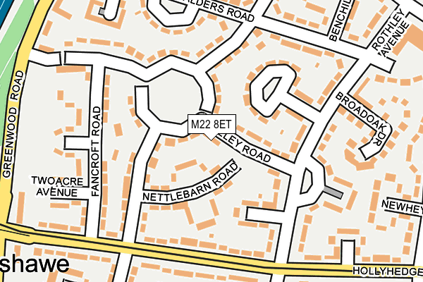 M22 8ET map - OS OpenMap – Local (Ordnance Survey)