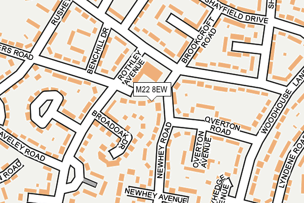 M22 8EW map - OS OpenMap – Local (Ordnance Survey)